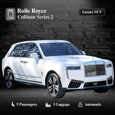 Wedding car rental Atlanta: Rolls Royce Cullinan for luxury wedding exits and arrivals.